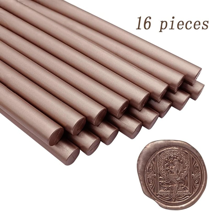 ANBOSE Wax Seal Sticks, 16 Pieces Glue Gun Sealing Wax Sticks for Wax Seal Stamp, Champagne Gold Wax Seal Stick for 0.44 Inch Glue Gun, for Wedding Invitations, Cards, Envelopes - Image 3